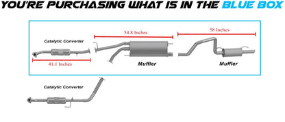 2001-2004 Toyota Sequoia 4.7L Passenger-Side Catalytic, Front and Rear Mufflers