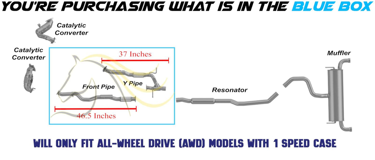 Front Pipe and Y-Pipe Exhaust for 2014-2018 Jeep Cherokee 3.2L and 2015-2017 Chrysler 200 3.6L | AWD