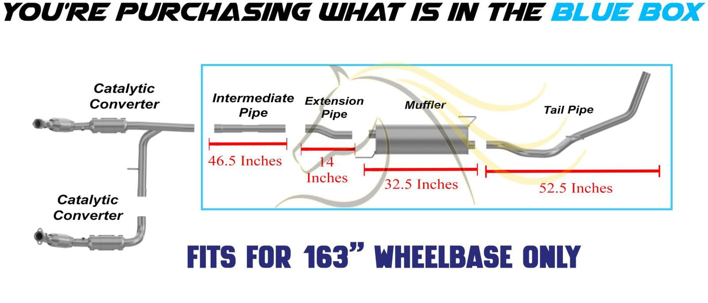 2004-2008 Ford F-150 4.6L 5.4L Cat back Exhaust System Kit - 163" WB