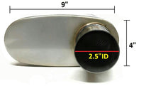 2 Pack Stainless Steel Pair of Universal Performance Muffler 2.5" Inch Inlet x 2.5" Outlet x 24" Long