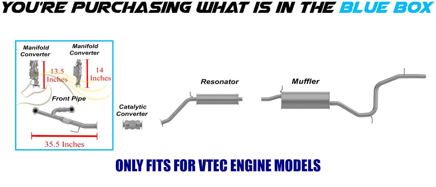 2005 Honda Odyssey 3.5L Pair of Manifold Catalytic Converter and Y Pipe