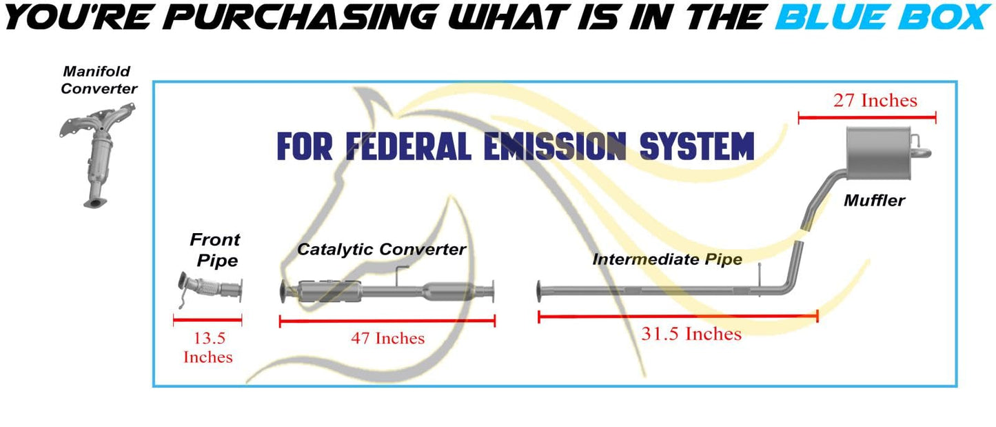 2011-2014 Hyundai Sonata 2.4L Exhaust Pipes, Catalytic Converter and Muffler