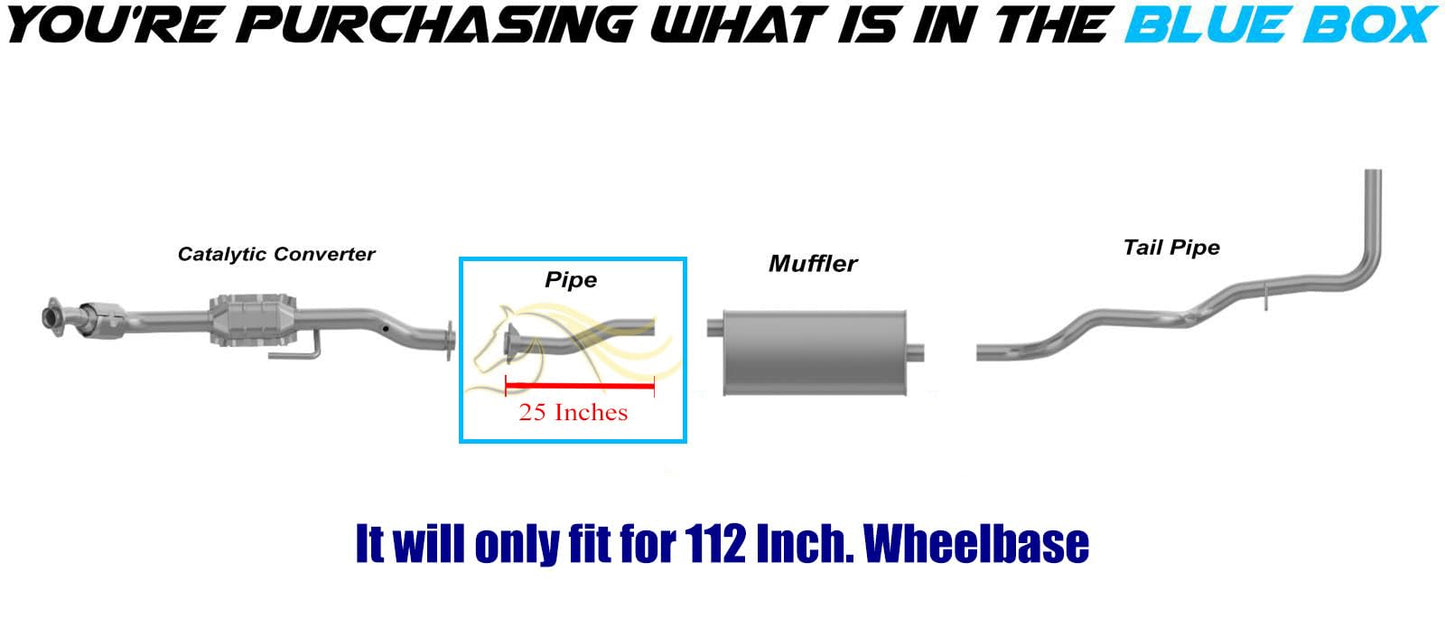 Exhaust Pipe for Ford Ranger 2001-2003 2.3L | Ranger 1998-2001 2.5L | Ranger 1998-2000 3.0L 4.0L | For 112" Wheelbase Only
