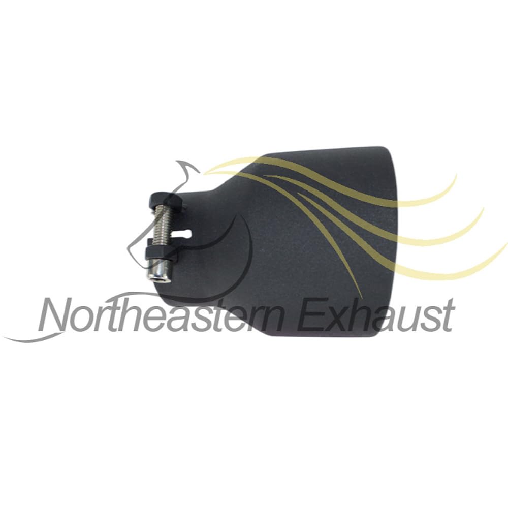 Stainless Steel Universal Exhaust Tip 2.5" Inch ID x 4" Inch OD x 5.2" Inch Long Black Coated | Automotive Replacement Part