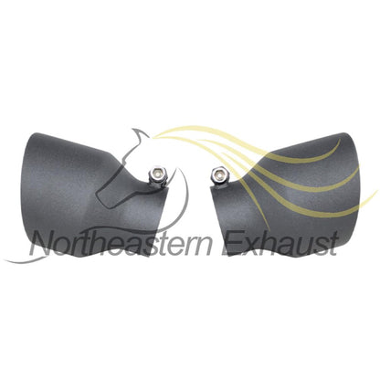 Stainless Steel - 2 Pack Universal Exhaust Tips 2.5" Inch ID / 4" Inch OD / 5.2" Inch Long Powder Coated Black