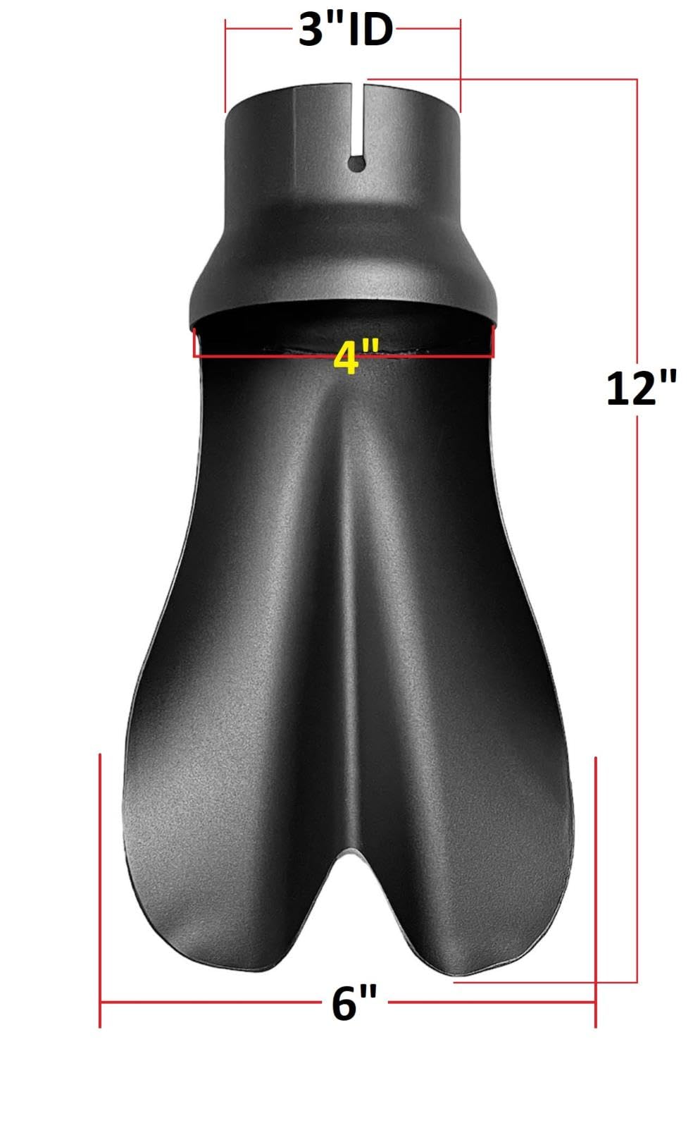 Stainless Steel Universal Black Powder Coated Diffuser Exhaust Tip | 3" ID x 12" Long