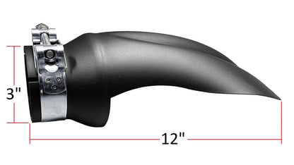 Stainless Steel Universal Black Powder Coated Diffuser Exhaust Tip | 3" ID x 12" Long
