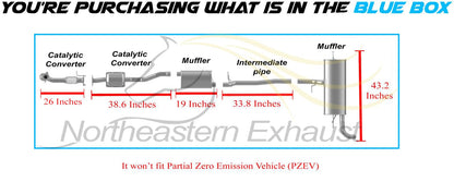 2015-2017 Chevy Equinox 2.4L Front and Rear Catalytic Converter, Mufflers and Pipe