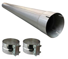 Stainless Steel Exhaust Straight Pipe 5" ID x 60" Long with Two Lap Joint Band Clamps