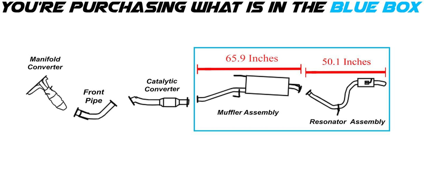 2013-2018 Toyota RAV4 2.5L Exhaust Muffler and Resonator Pipe Assembly