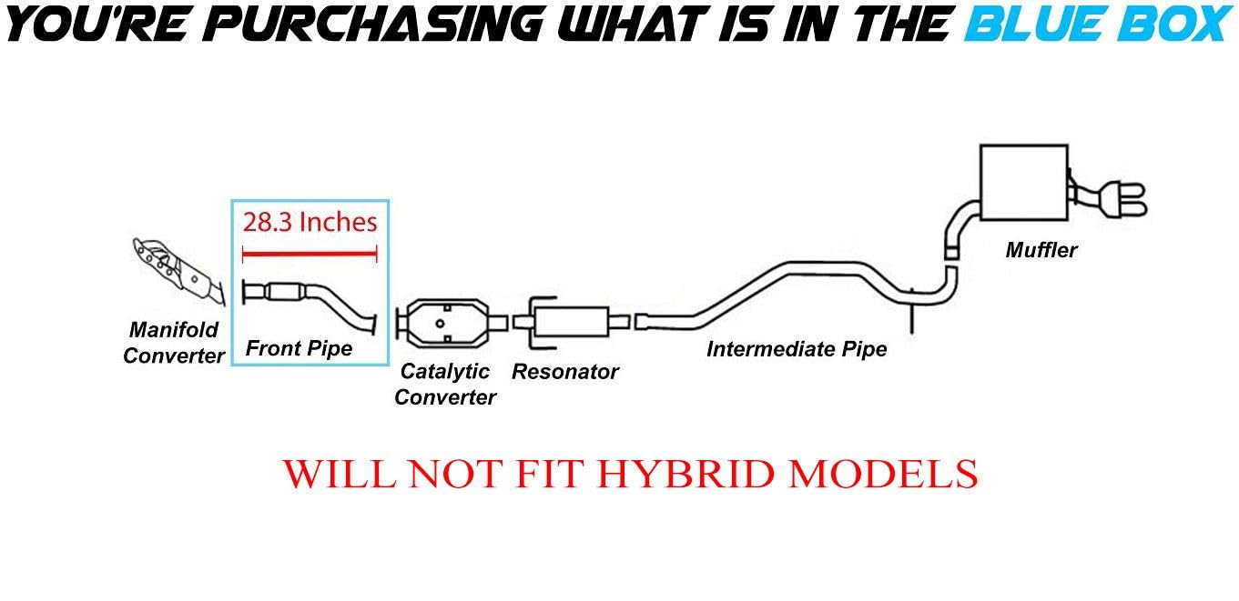 Exhaust Pipe for 2010-2012 Ford Fusion 2.5L Except Hybrid & Sport | 2010-2011 Mercury Milan 2.5L