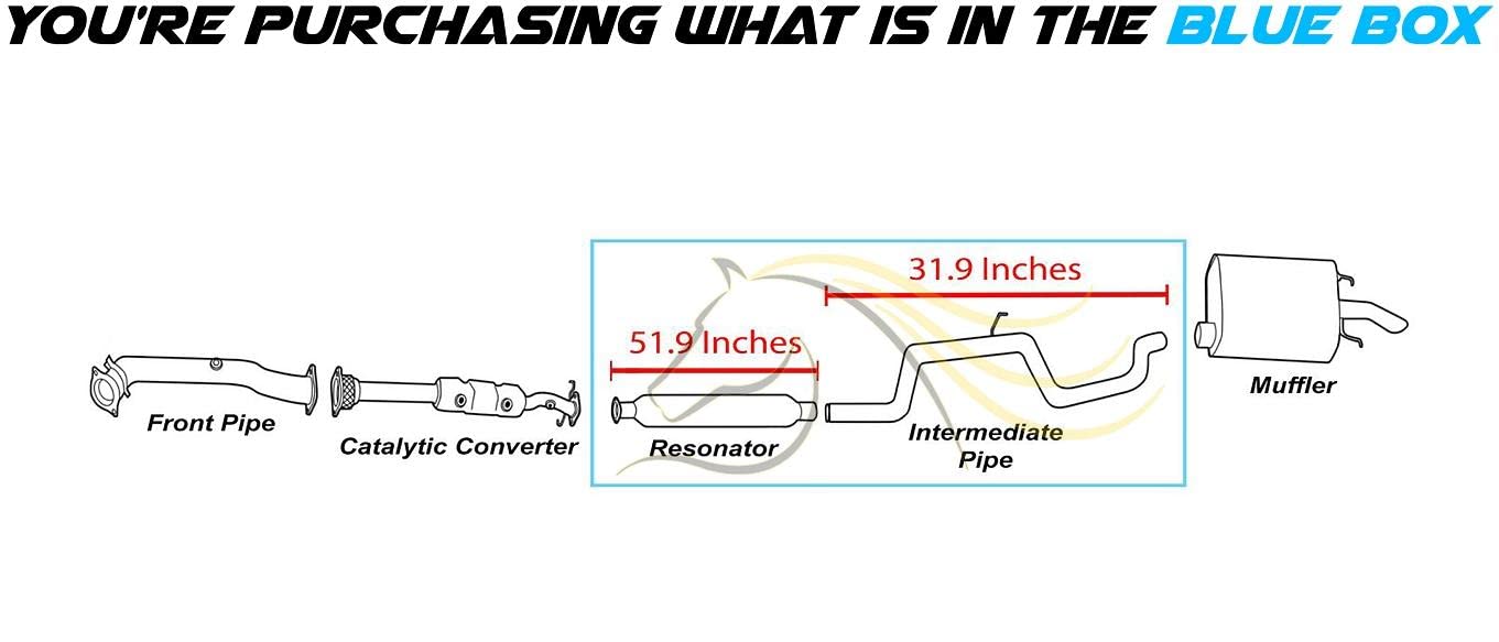 Exhaust Resonator and Pipe for 2003-2005 Chevy Impala 3.4L & 3.8L | 2003-2005 MonteCarlo 3.4L | 2005-2008 Pontiac Grand Prix 3.8L