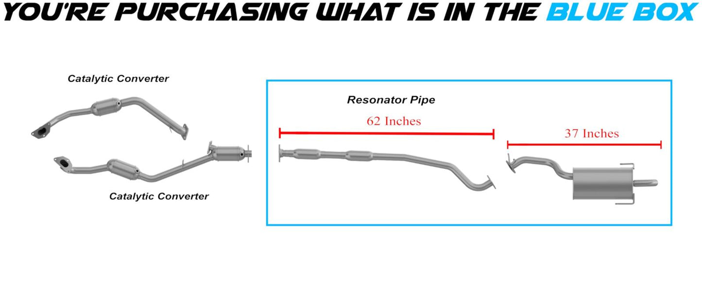 Exhaust Resonator and Muffler for 2004 Subaru Legacy 2.5L | 2004 Outback 2.5L | 2001-2004 Outback 3.0L