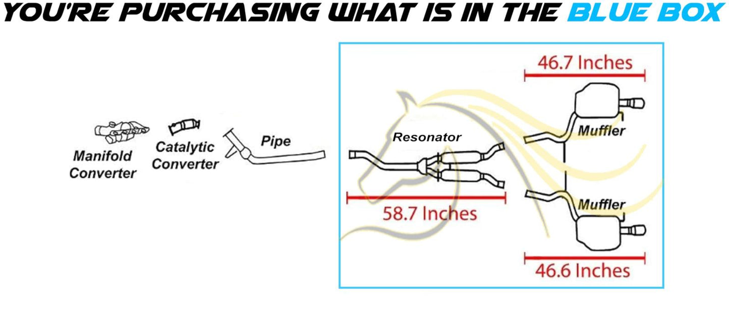 2005-2009 Audi A4 Quattro 2.0L Exhaust Resonator Pipe and Pair of Muffler