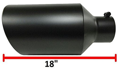 Colt Exhaust | Stainless Steel Universal High Temperature Black Coated Diesel Truck Bolt On Exhaust Tip (5"Inlet x 8"Outlet x 18"Long) | Automotive Replacement Part