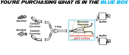 Stainless Steel Exhaust Resonator Pipe for 2006-2010 Infiniti M35 3.5L | 2006-2010 Infiniti M45 4.5L