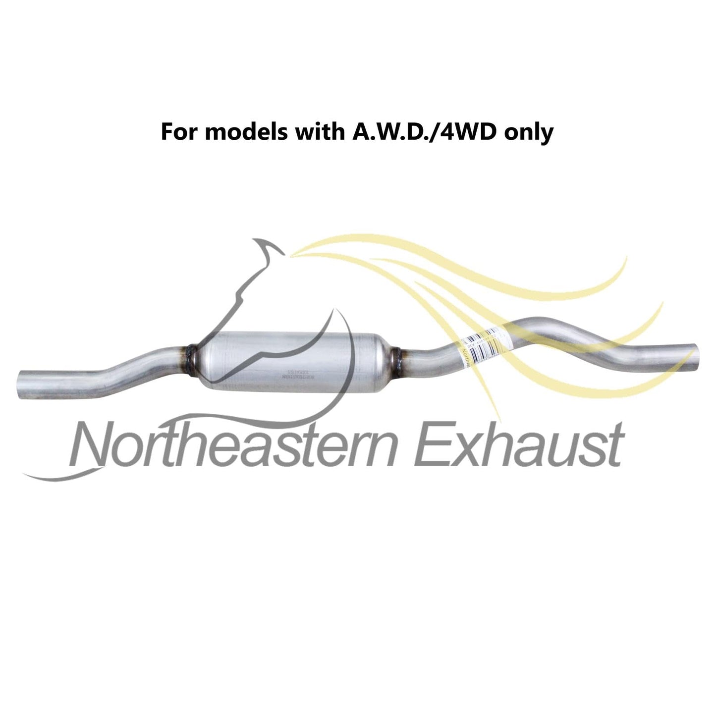 Northeastern Exhaust | Stainless Steel Exhaust Resonator Pipe Compatible for 2007-2017 Jeep Compass & Patriot 2.4L | For Four-Wheel Drive (4WD) | Free Clamps Included | Automotive Replacement Part