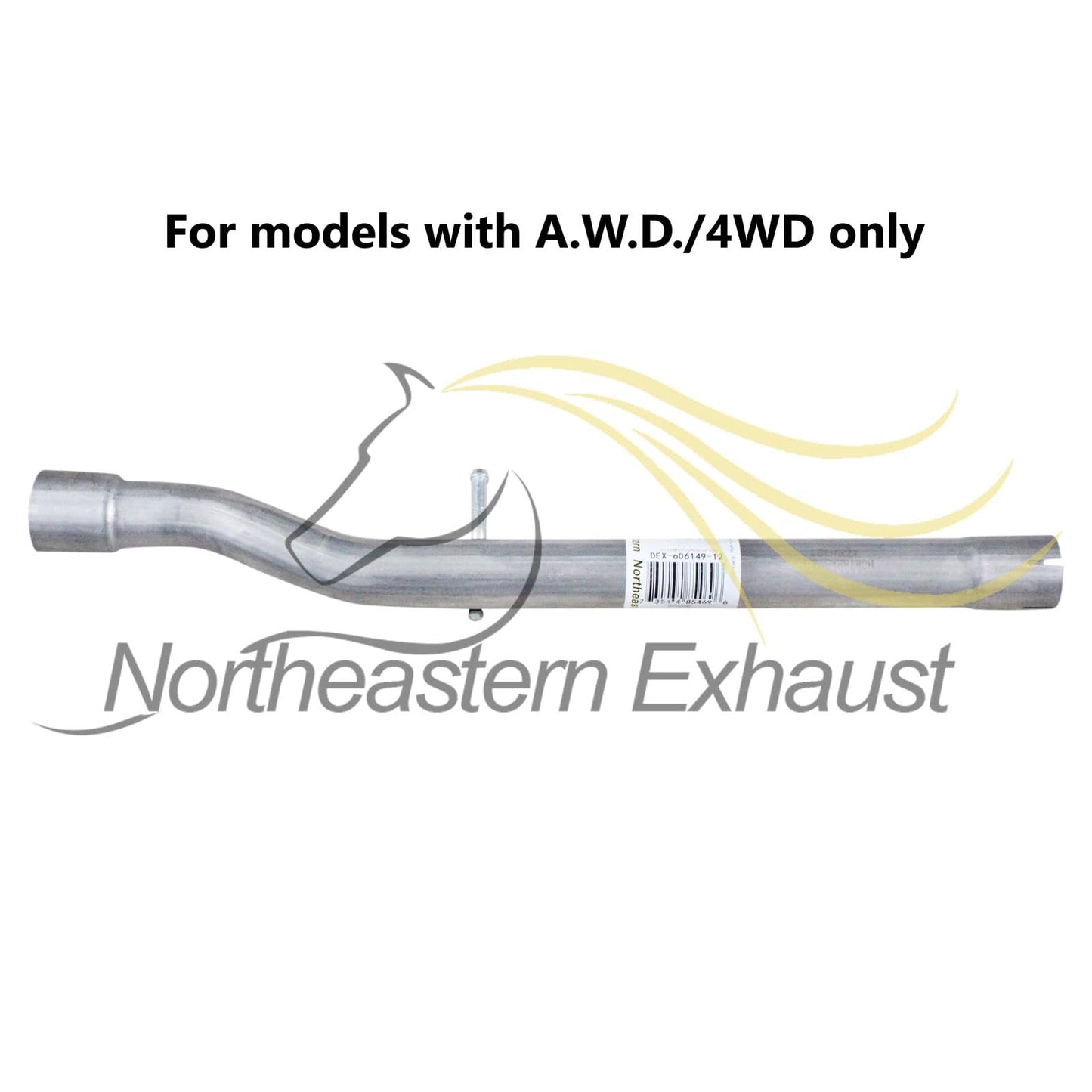 Northeastern Exhaust | Stainless Steel Exhaust Resonator Pipe Compatible for 2007-2017 Jeep Compass & Patriot 2.4L | For Four-Wheel Drive (4WD) | Free Clamps Included | Automotive Replacement Part