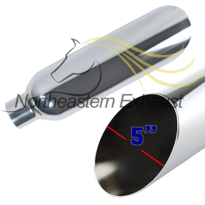 Colt Exhaust | Stainless Steel Exhaust Tip Universal Angle Cut 5 Inch Chrome Exhaust Tip (2.5" ID x 5" OD x 17" Long) | Automotive Replacement Part
