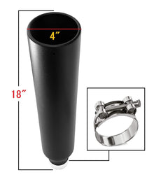 Pair of Universal Black Coated Exhaust Tips ( 2.5" ID x 4" OD x 18" Long )