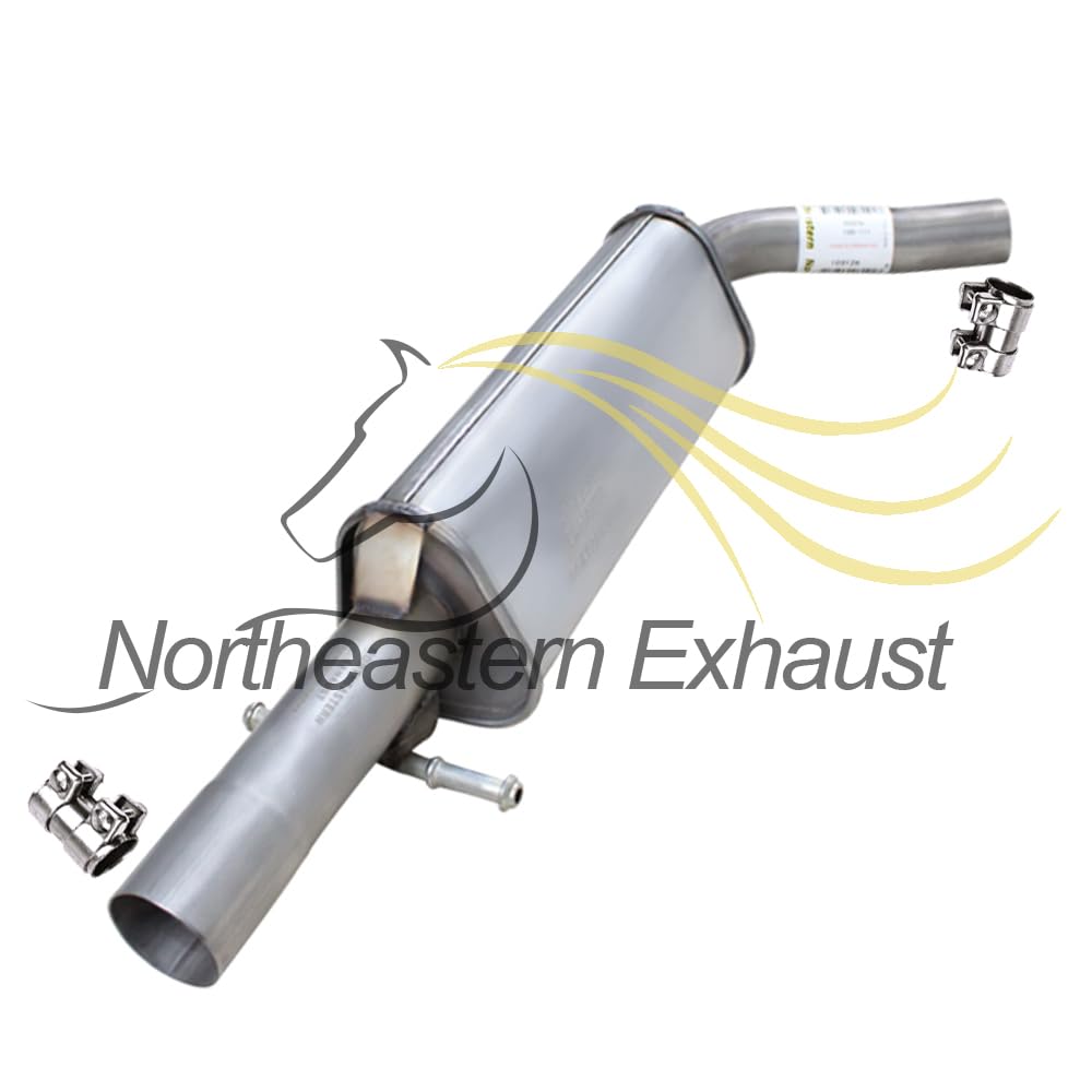 Northeastern Exhaust | Stainless Steel Exhaust Resonator Pipe Compatible for Volkswagen Beetle 1999-2005 1.8L | Volkswagen Beetle 2006-2010 2.5L | Free Sleeves Included | Automotive Replacement Part