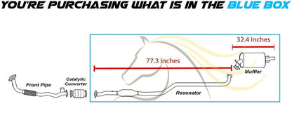 Resonator Pipe and Muffler Exhaust for 1995-1997 Toyota Corolla and Geo Prizm