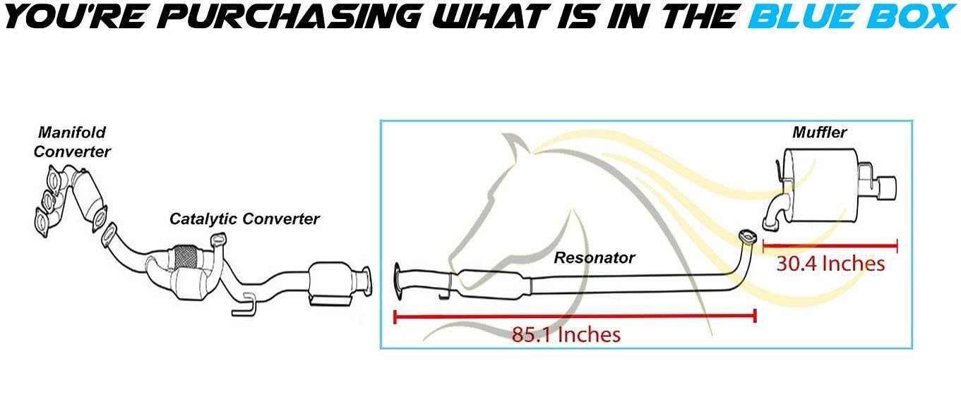 Resonator and Muffler Exhaust Kit for 1997-1998 Lexus ES300 | 1999-2003 Toyota Solara 3.0L