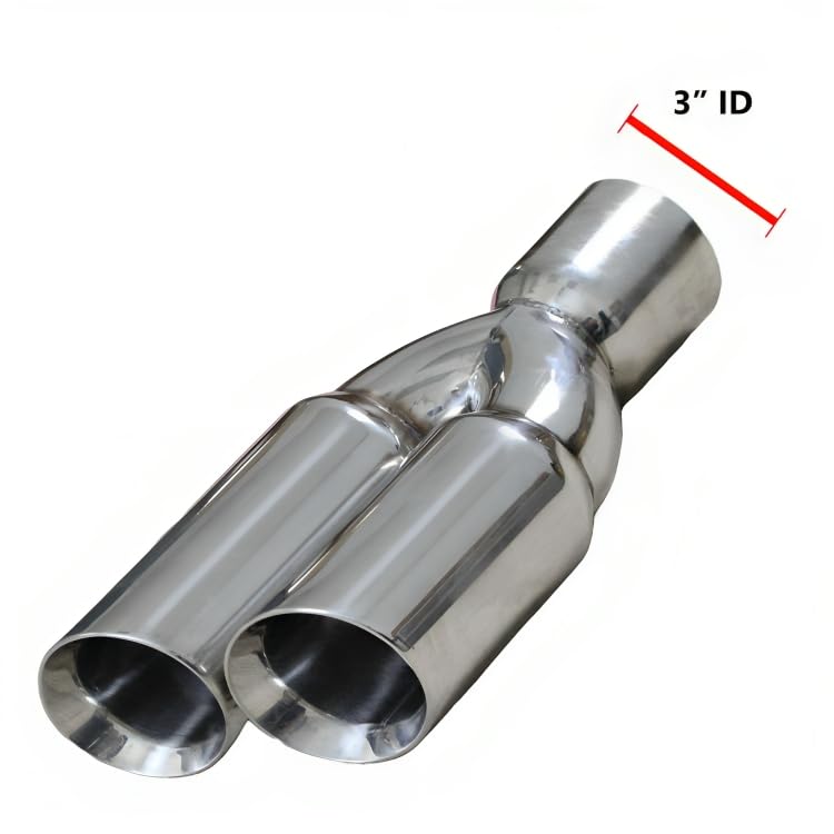 Colt Exhaust | Stainless Steel - Universal Dual Exhaust Tips 3" Inch ID Inlet x 3" Inch OD Outlet x 13" Inch Long