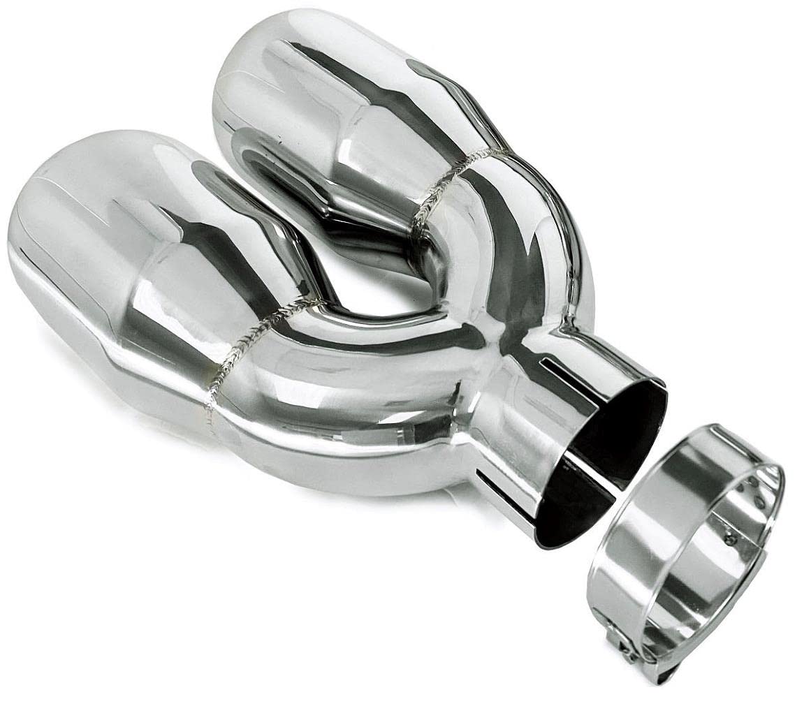 Colt Exhaust | Stainless Steel Universal Dual Exhaust Tip (2.5" Inlet x 3.5" Outlet x 10" Long) | Automotive Replacement Part