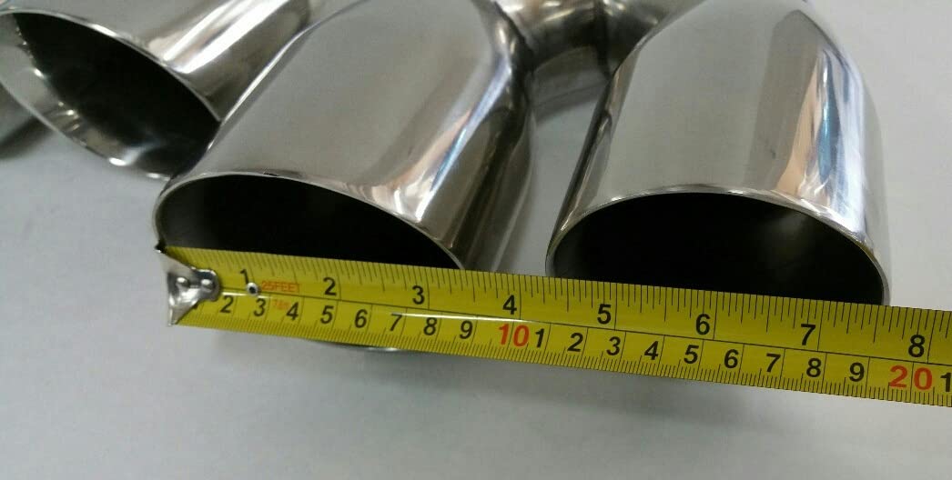 Colt Exhaust | Stainless Steel Universal Dual Exhaust Tip (2.5" Inlet x 3.5" Outlet x 10" Long) | Automotive Replacement Part