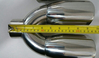 Pair of Universal Dual Exhaust Tips - 2.5" ID | 3.5" OD | 10" Long