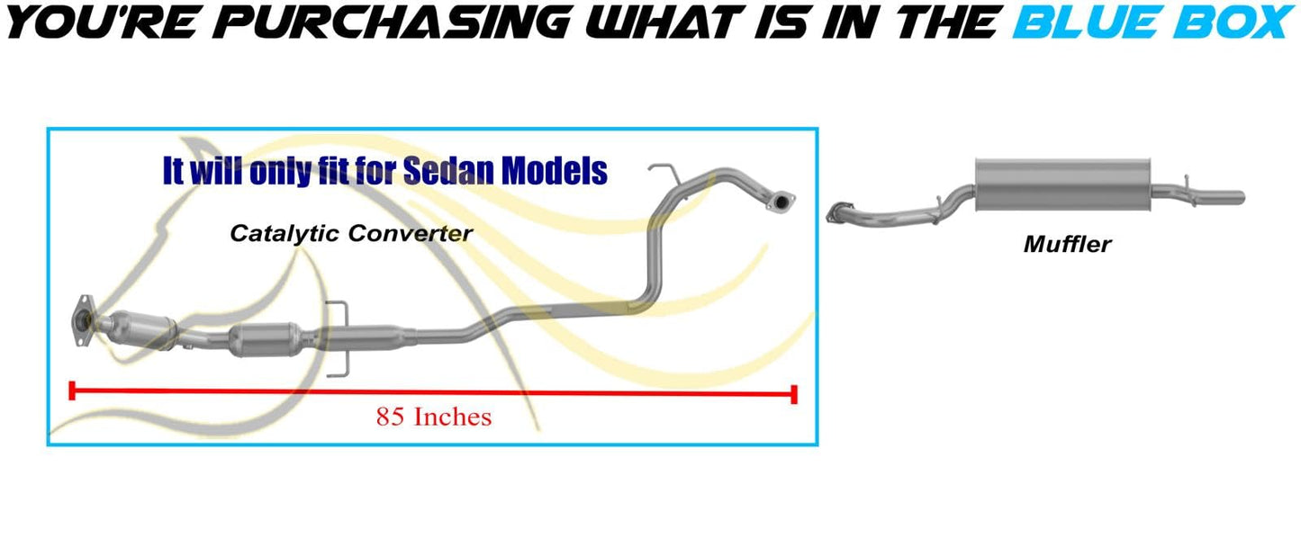 2007-2011 Toyota Yaris 1.5L EPA Approved Catalytic with Resonator Pipe Exhaust Kit - For Sedan