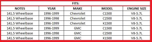 H Pipe, Muffler, and Tail Pipe for 1996-1999 Chevy/GMC C/K 1500 5.7L - 141.5" WB