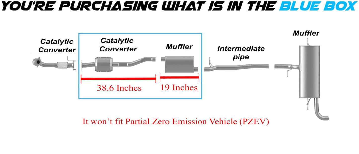Catalytic Converter and Muffler Exhaust for 2010-2017 Chevrolet Equinox and GMC Terrain 2.4L