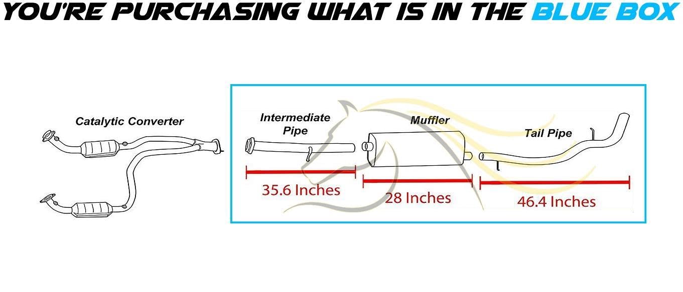 Exhaust Pipe, Muffler and Tail Pipe for 2001-2006 GMC Yukon XL 1500/Yukon/Chevy Suburban/Avalanche