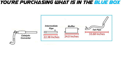 1994-1995 Chevy Astro and GMC Safari 4.3L Intermediate Pipe, Muffler and Tail Pipe