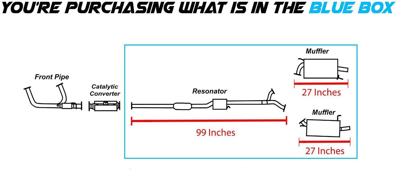1999-2003 Acura TL/CL 3.2L Exhaust Resonator Pipe and Mufflers