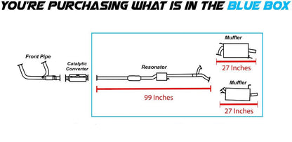 1999-2003 Acura TL/CL 3.2L Exhaust Resonator Pipe and Mufflers