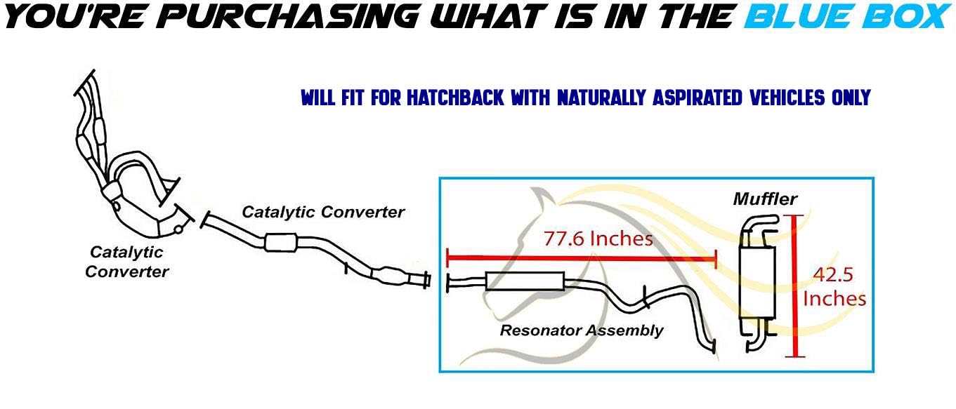 2008-2011 Subaru Impreza 2.5L Hatchback Exhaust Resonator Pipe and Muffler