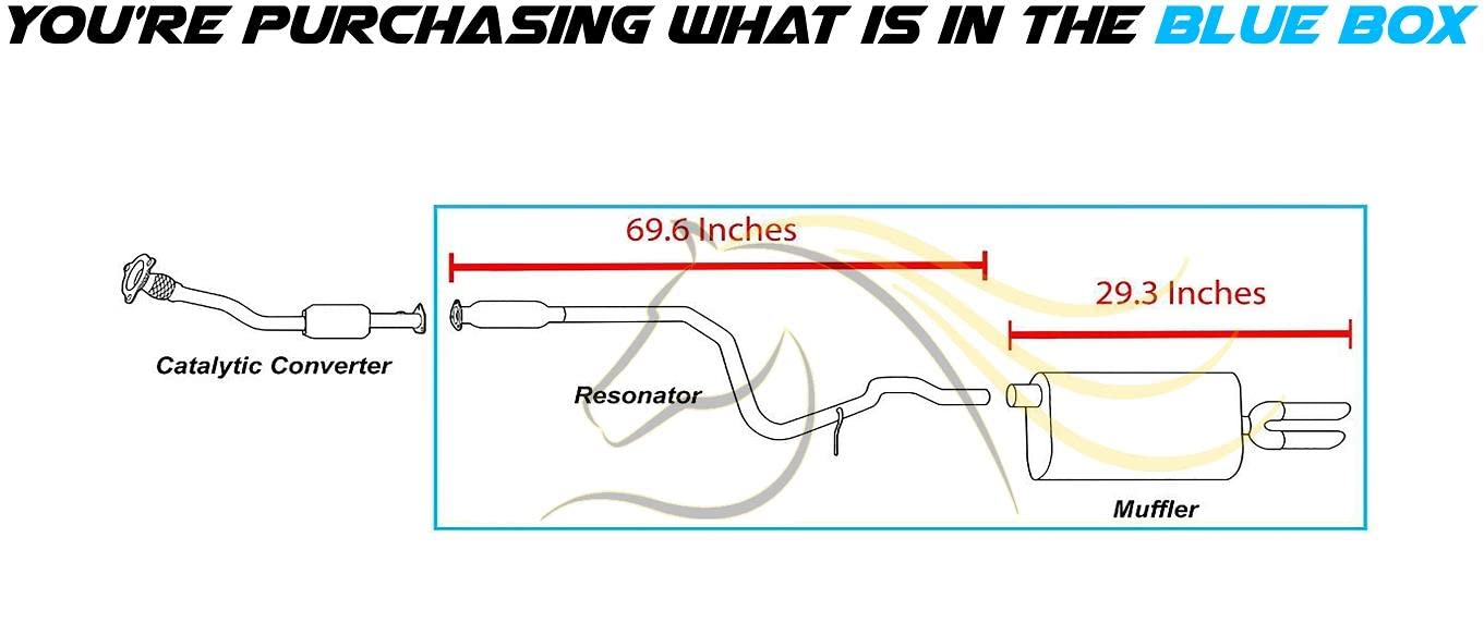 1999-2005 Chevy Cavalier and Pontiac Sunfire 2.2L 2.4L Exhaust Resonator Pipe and Muffler