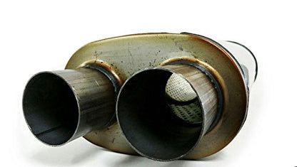 1987-2002 Chevrolet Silverado/C/K 1500 and 2500 Dual 2.5'' Mandrel-Bent Pipe with Rounded Edge Tips and Single Chamber Muffler Exhaust Kit