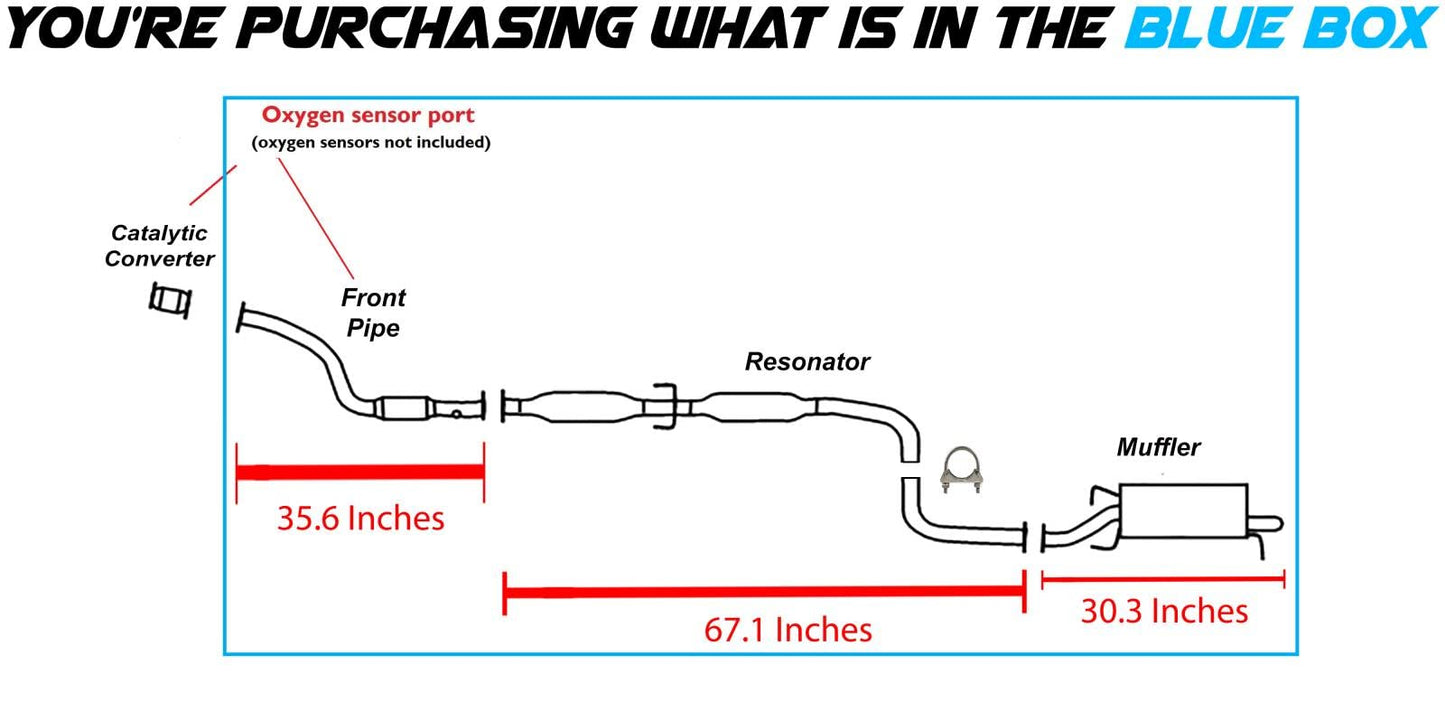 2004-2006 Chevy Aveo 1.6L Exhaust Front Pipe, Resonator and Muffler