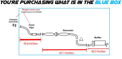 2004-2006 Chevy Aveo 1.6L Exhaust Front Pipe, Resonator and Muffler
