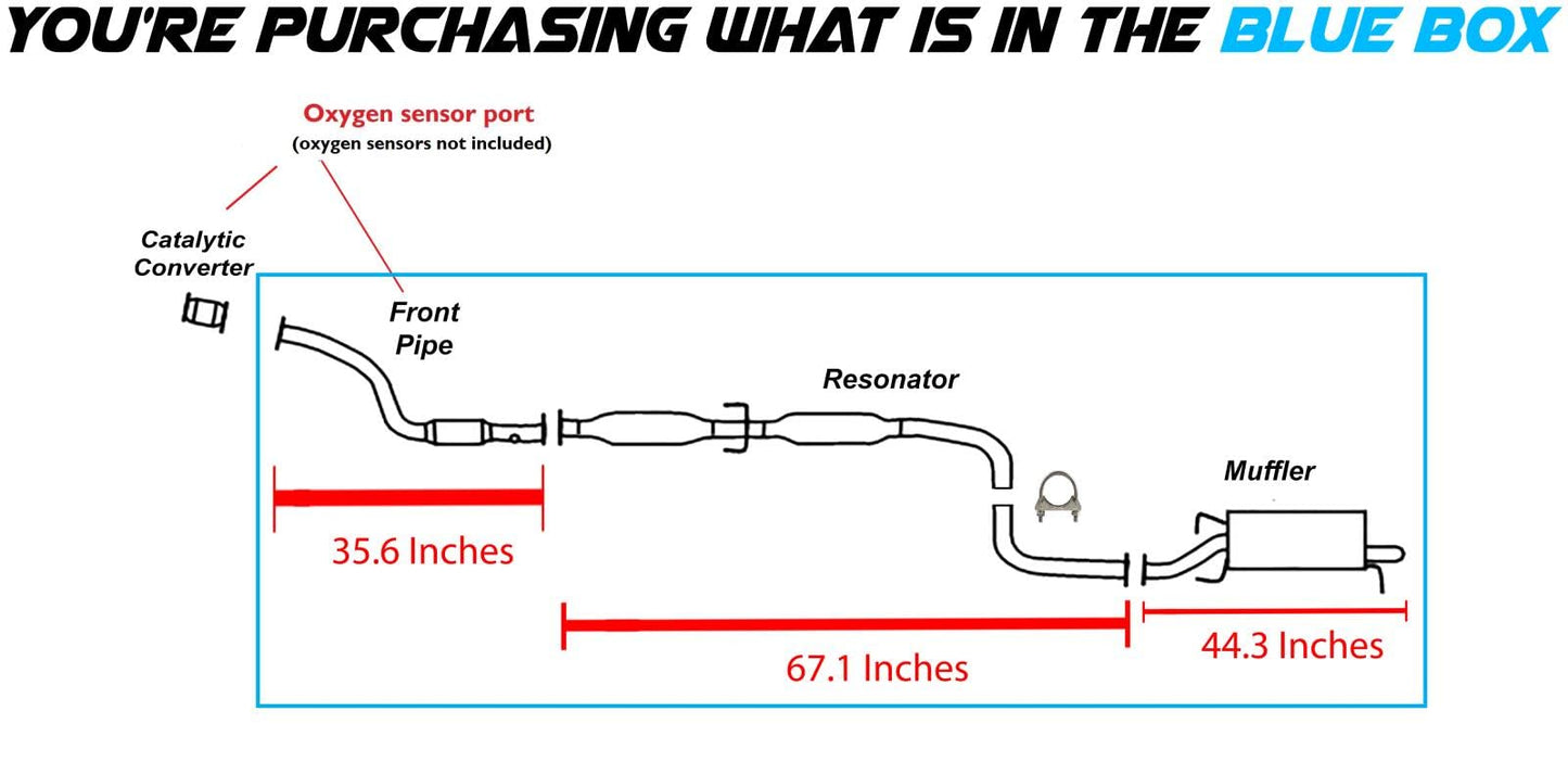 2004-2008 Chevy Aveo 1.6L Exhaust Front Pipe, Resonator and Muffler