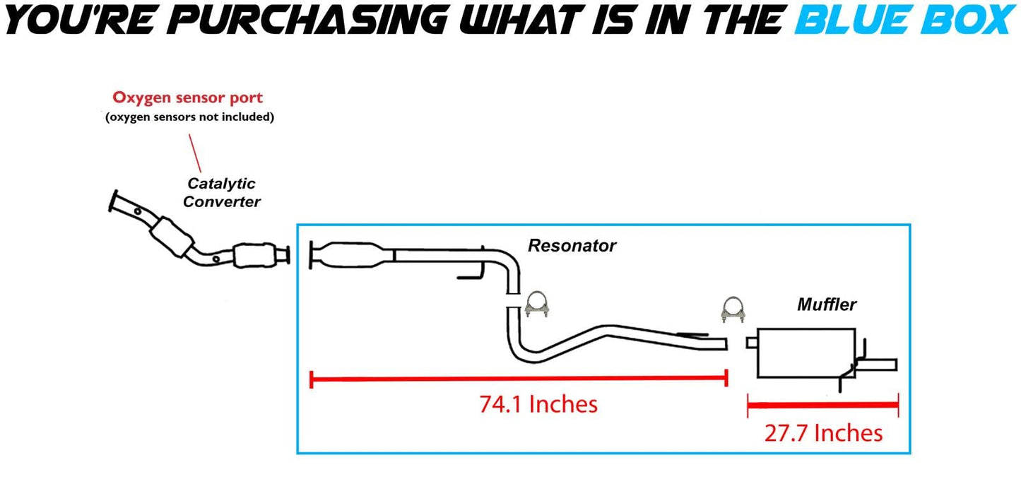 2006-2011 Chevy HHR 2.4L Resonator and Muffler Exhaust