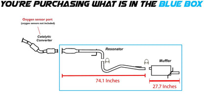 2006-2011 Chevy HHR 2.4L Resonator and Muffler Exhaust