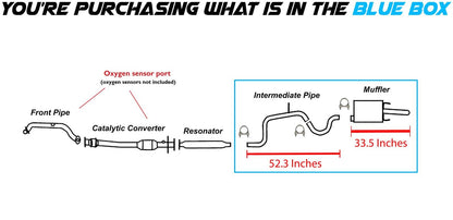 2000-2002 Chevy Impala and Monte Carlo 3.4L 3.8L Exhaust Pipe and Muffler