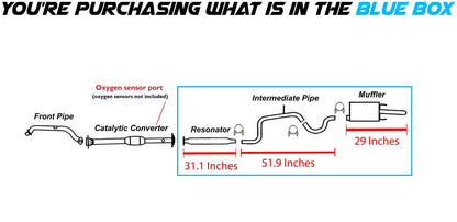 2000-2002 Chevy Monte Carlo 3.4L Resonator, Intermediate Pipe and Muffler Exhaust System Kit