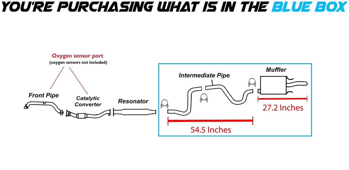 2006-2007 Chevy Monte Carlo 3.5L | 2006-2011 Impala 3.5L Intermediate Pipe, Muffler Exhaust Kit