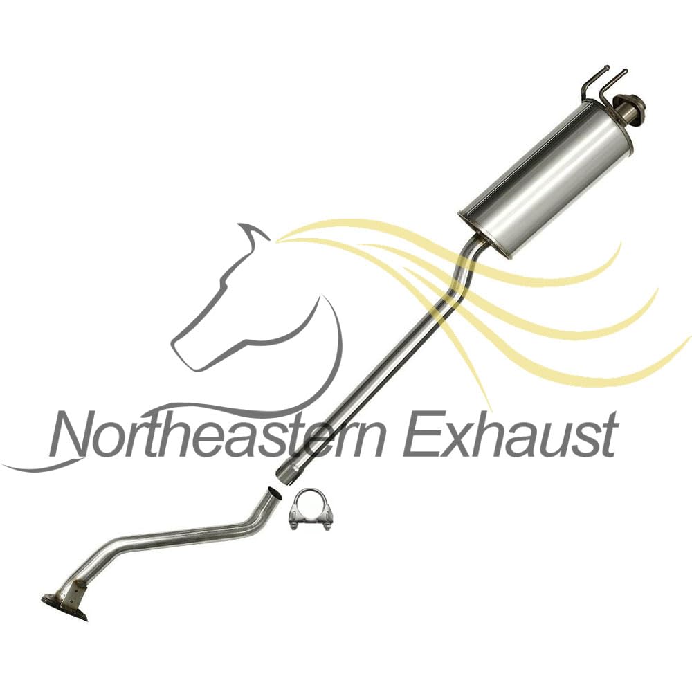 Northeastern Exhaust | Stainless Steel Resonator Pipe and Muffler Exhaust System Kit Compatible for 2001-2003 Acura EL 1.7L | Free Exhaust Hardware Included | Automotive Replacement Part